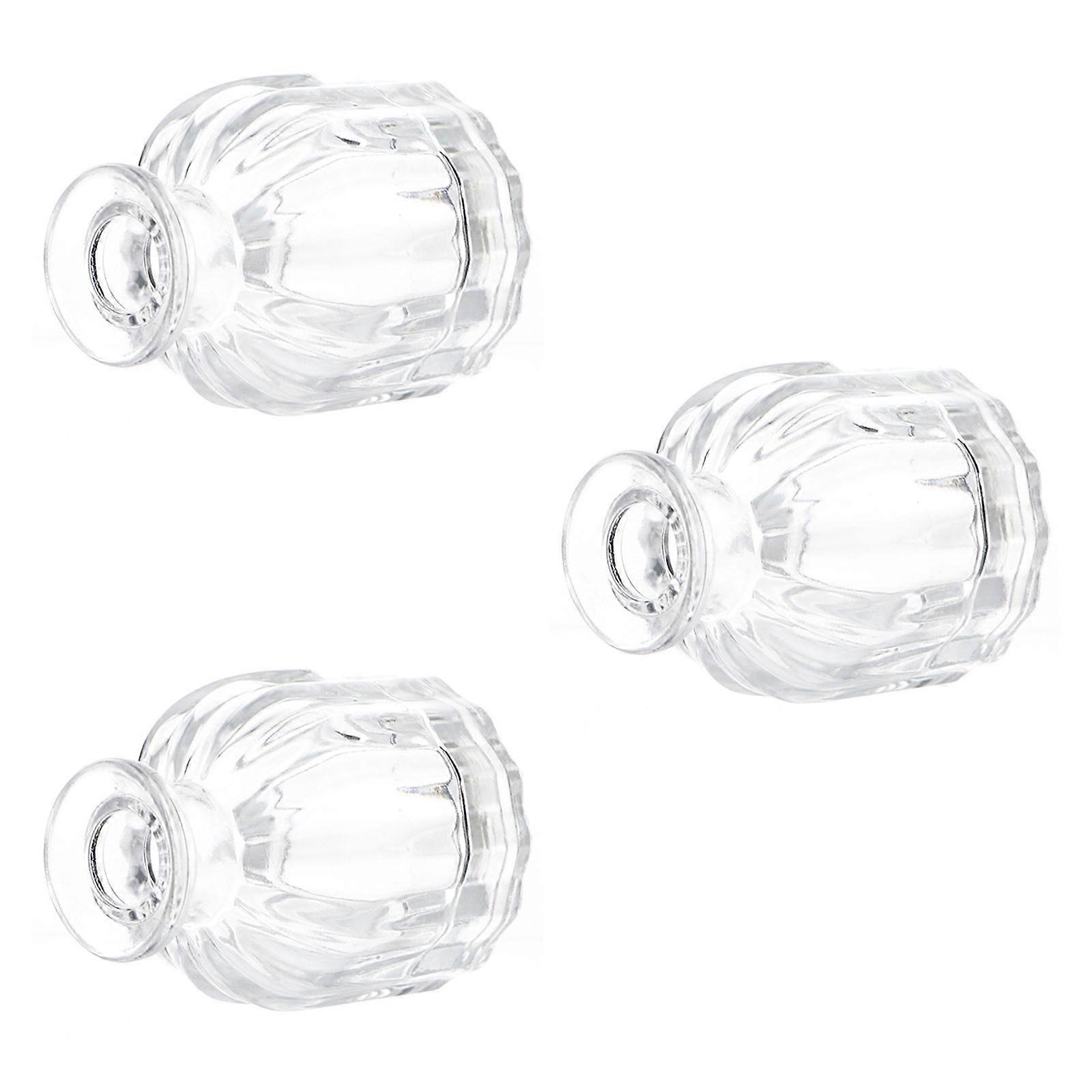 Empty Diffuser Bottles Glass Aromatherapy Jars For Living Room Transparent 50ml Air Freshener 3Pcs