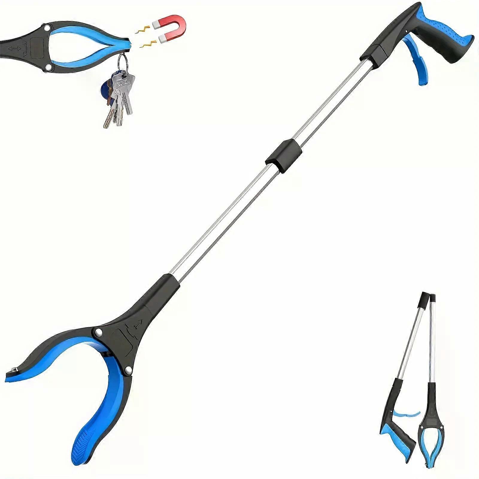 Grabber Tool 32" Trash Picker  with Strong Magnetic Tip Deft Claw Reacher Grabber for Elderly 360° Rotating Foldablegripper