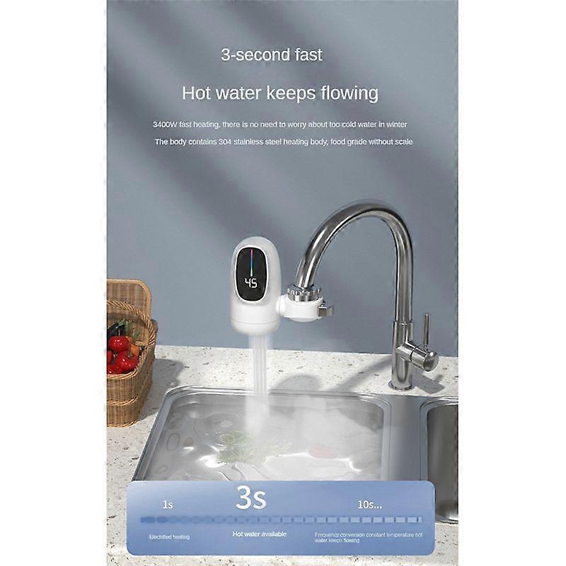 Digital Display Heating Tap Water Heater for Bathroom Faucet EU Plug
