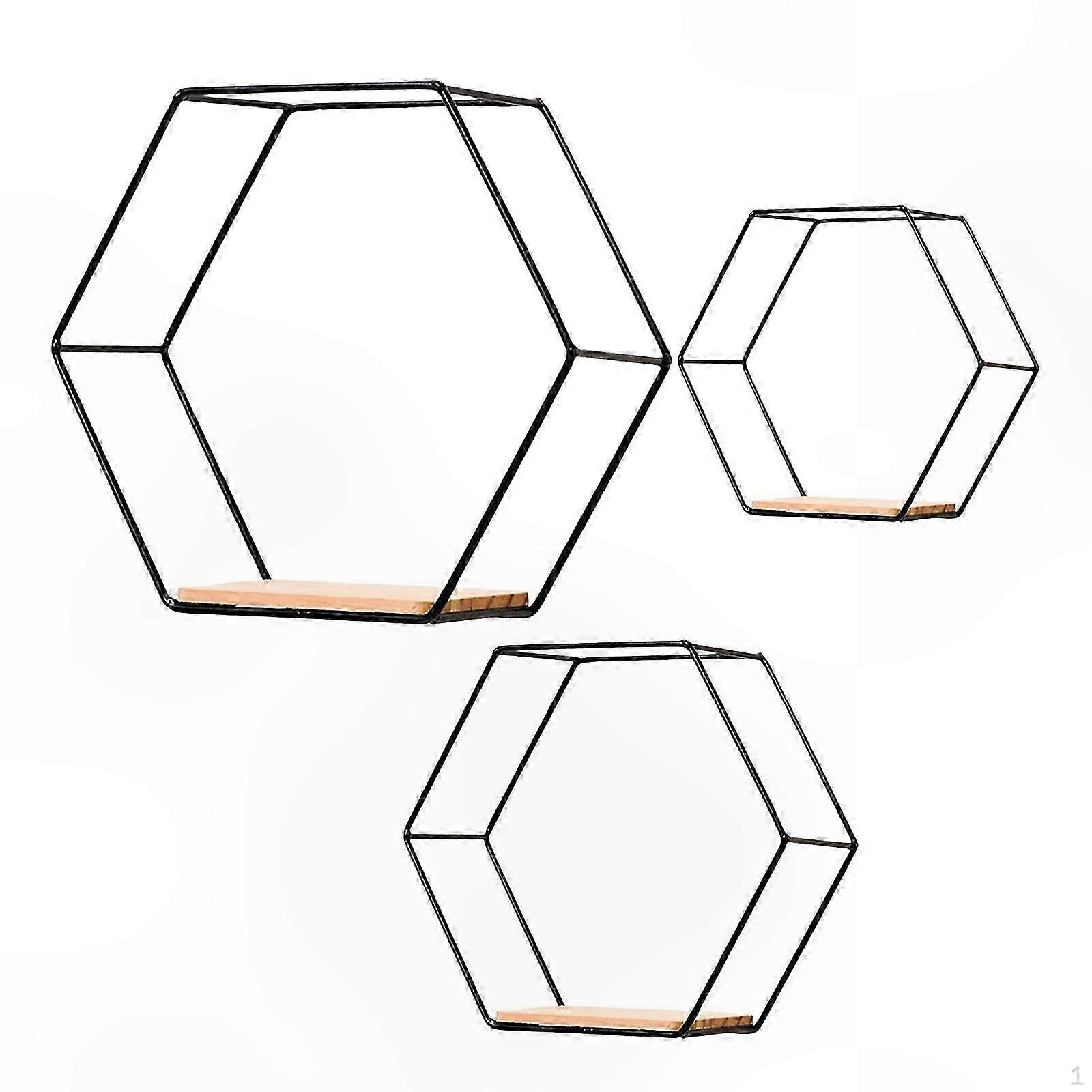 Hexagonal Wall Shelves for Display and Storage Multifunctional Use