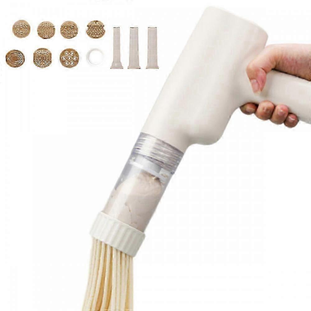 Cordless Electric Pasta Maker 8-in-1 Handheld Noodle Press Machine with Dough Cutter, 8 Molds for Homemade Ramen Dumplings