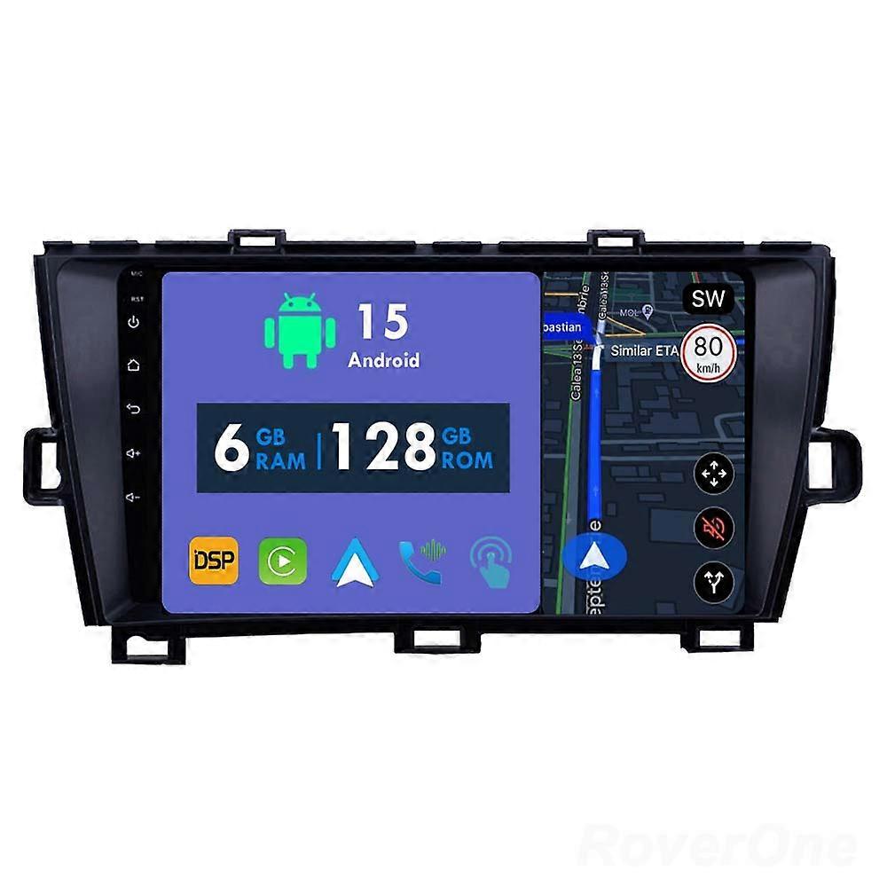 Car Radio 6G+128G CarPlay GPS Navigation Head Unit for Toyota Prius XW30 2009 - 2015 Android Auto Bluetooth Stereo Touch Screen