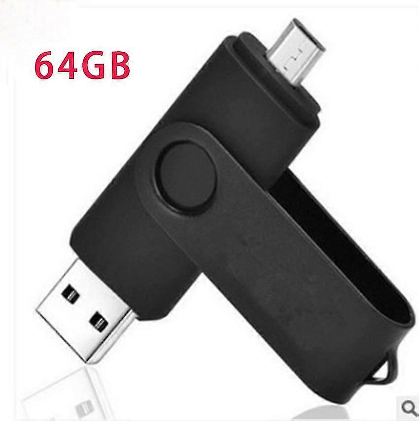 أسود 64gb USB 2.0 Otg USB محرك أقراص فلاش الهاتف الذكي USB عصا القرص الصلب المحمول U القرص حرق القرص