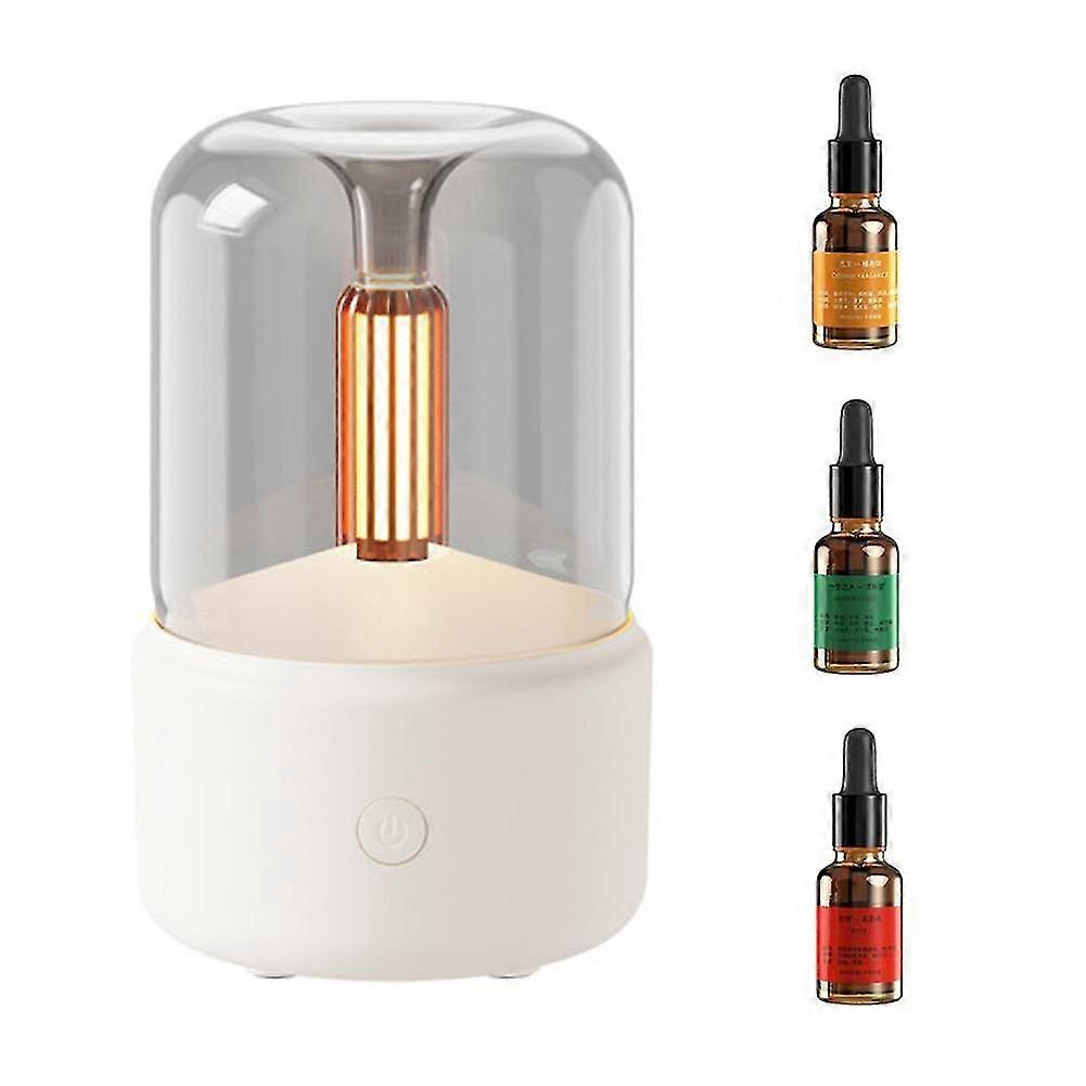 Portable Essential-oils Diffuser Usb 120ml Cool Mist Humidifier With Imitation Candle Night Light For Home