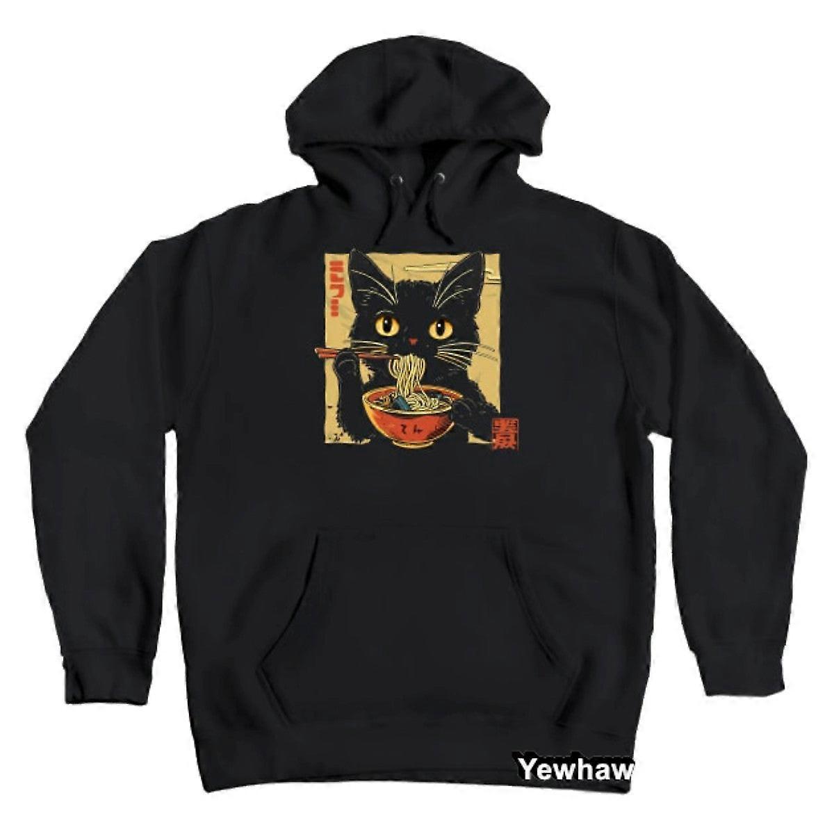 Sudadera con capucha Ramen Cat Cats Unisex Pullover con bolsillo