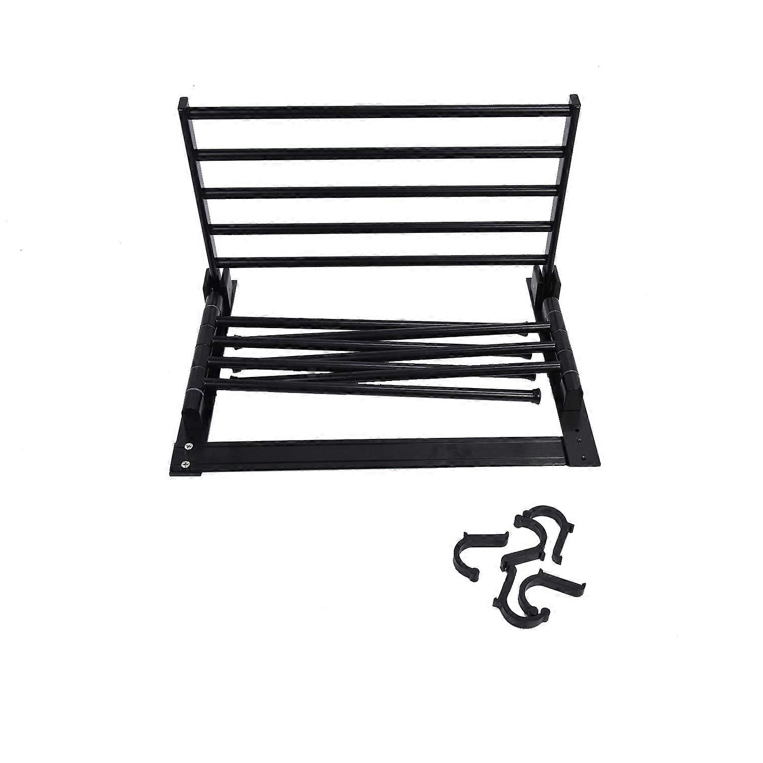 Laundry Clothes Drying Rack Wall Mounted Rotating Towel Rack with Hooks and Swing Arms for BathroomB