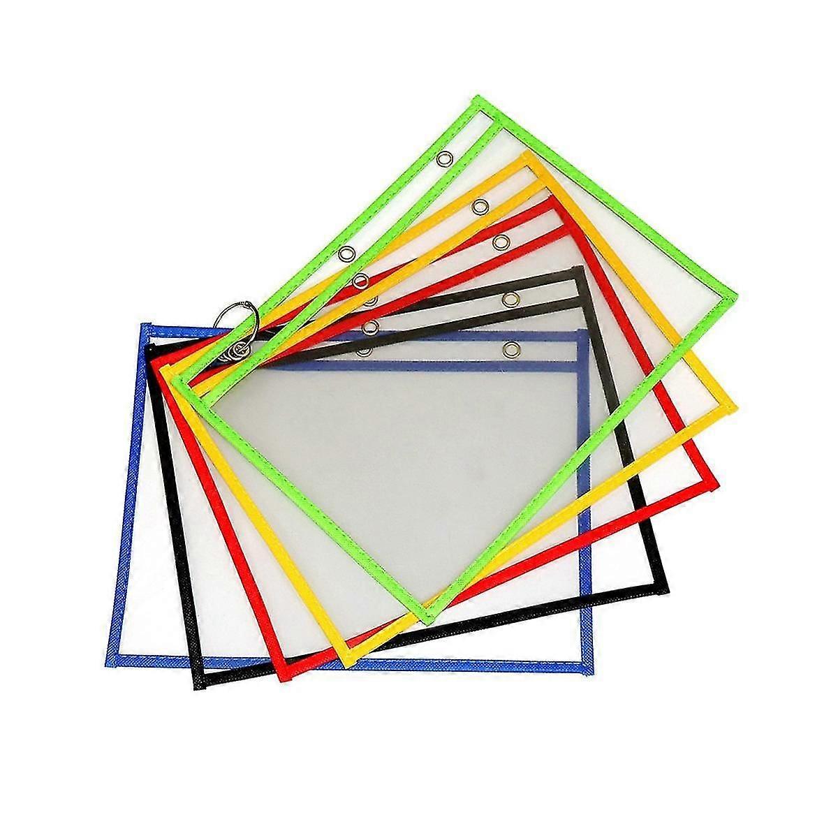 10 قطع حقيبة ملفات محو جاف ، لوازم مدرسية ، حقيبة مسح جافة ذات 3 فتحات جانبية ، وسائل تعليمية ، Reusab