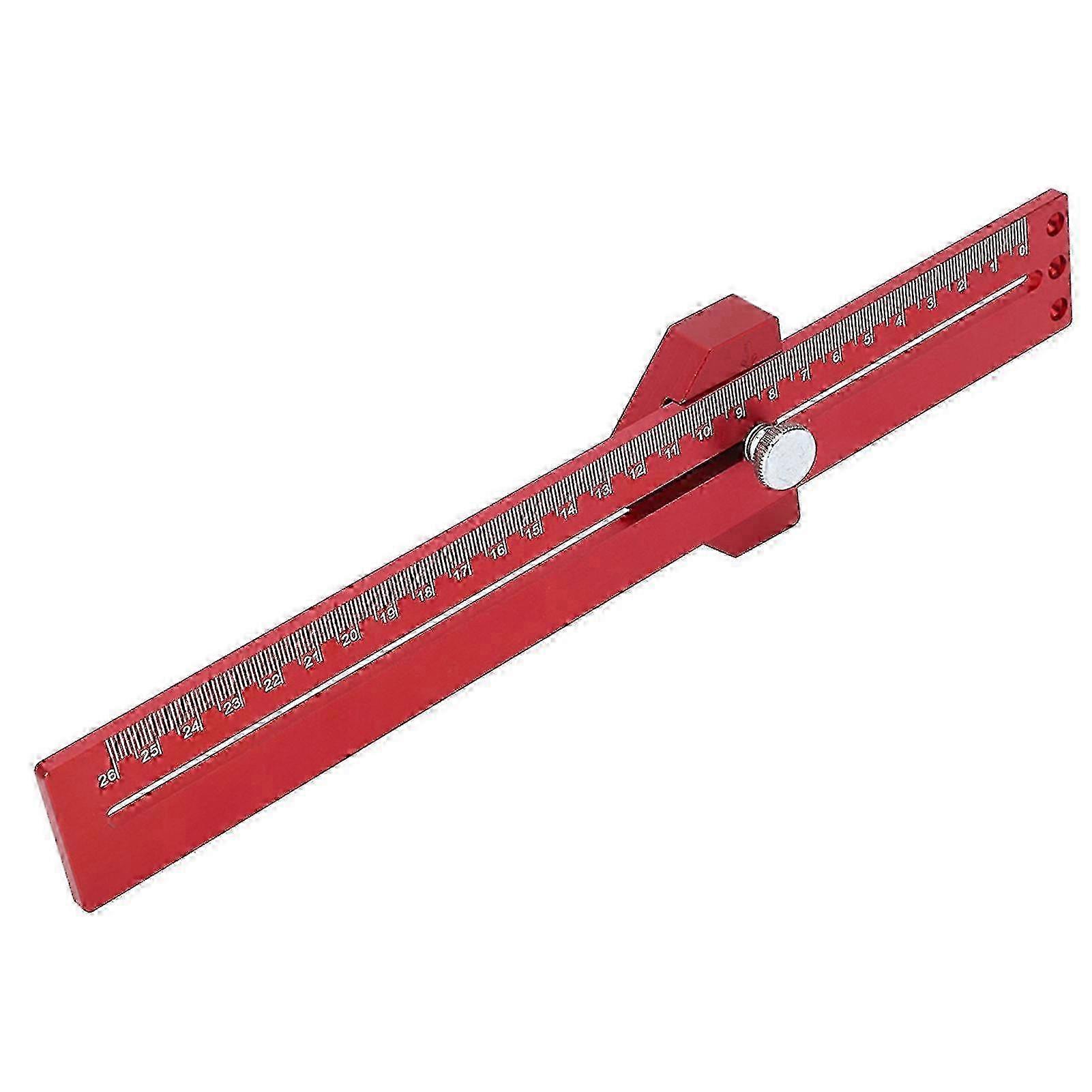 T‑Type Alloy with Accurate Scale Woodworking Marking Tool Scribing Ruler Red Aluminium