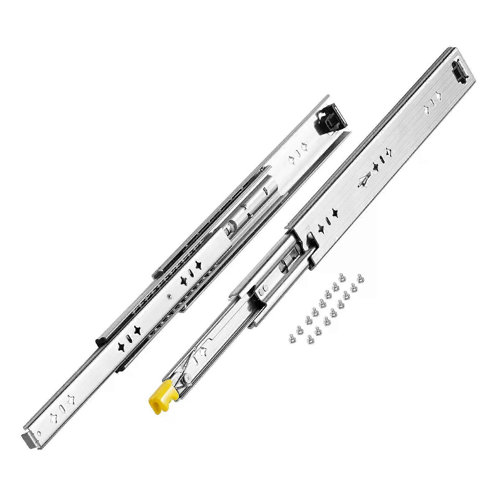 VEVOR Set of 2 Drawer Rails Sizes Ranging from 16 to 60 in 250 lbs Weight Limit Lockable Drawer Rails Ball Bearing Side Mount