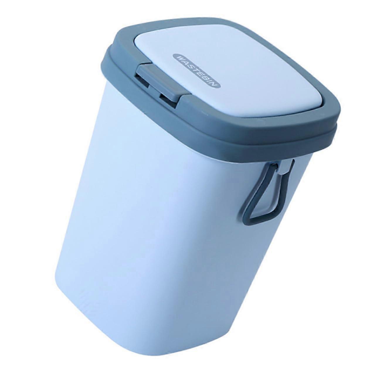 Press The Trash Can Plastic Garbage Storage Container Lid For Bathroom Kitchen Use Universal Fit Fits Most Trash Cans