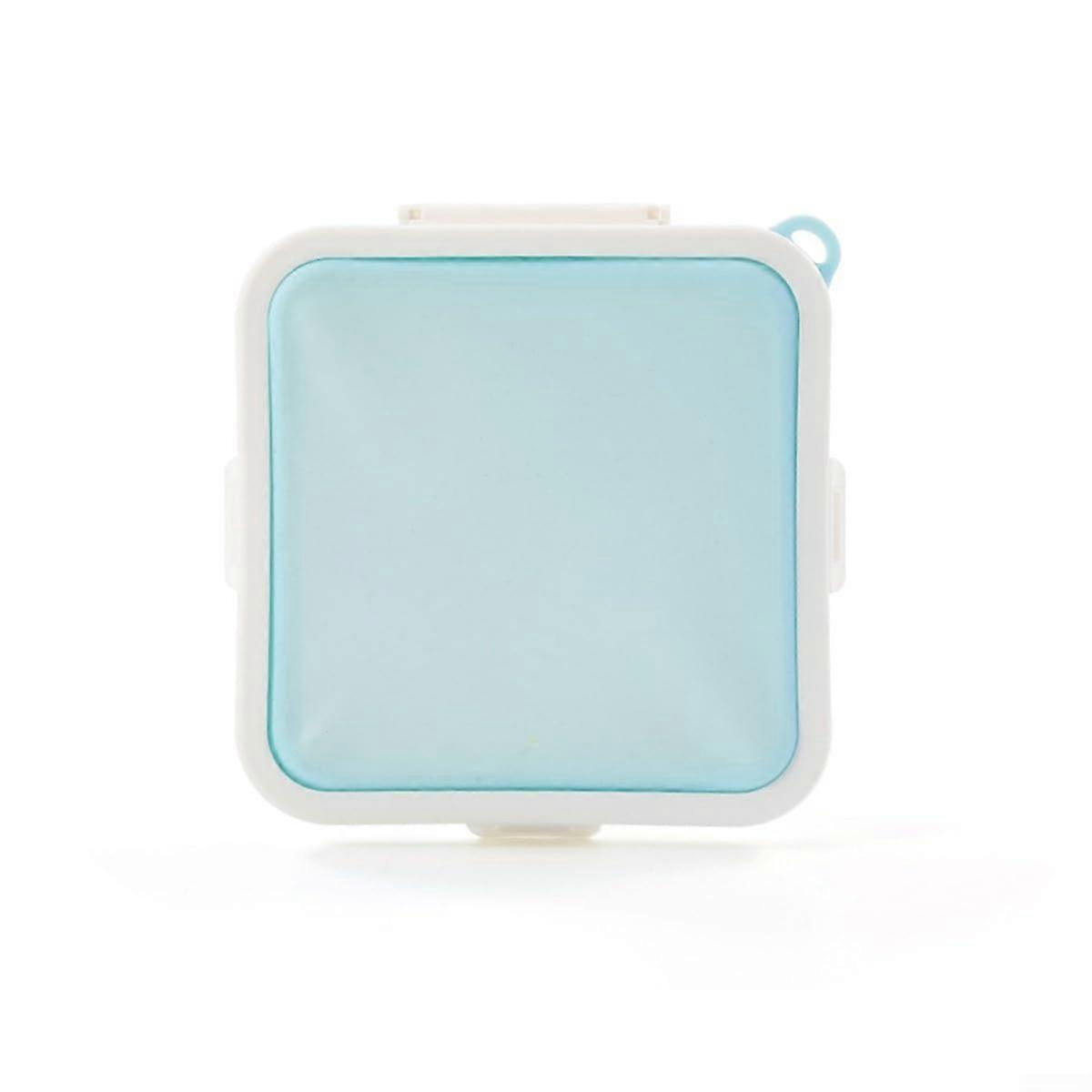 ToastShaped Food Storage Container With LeakResistant Seal, 15.5 cm Square, Reusable BPA PP And Silicone, Blue