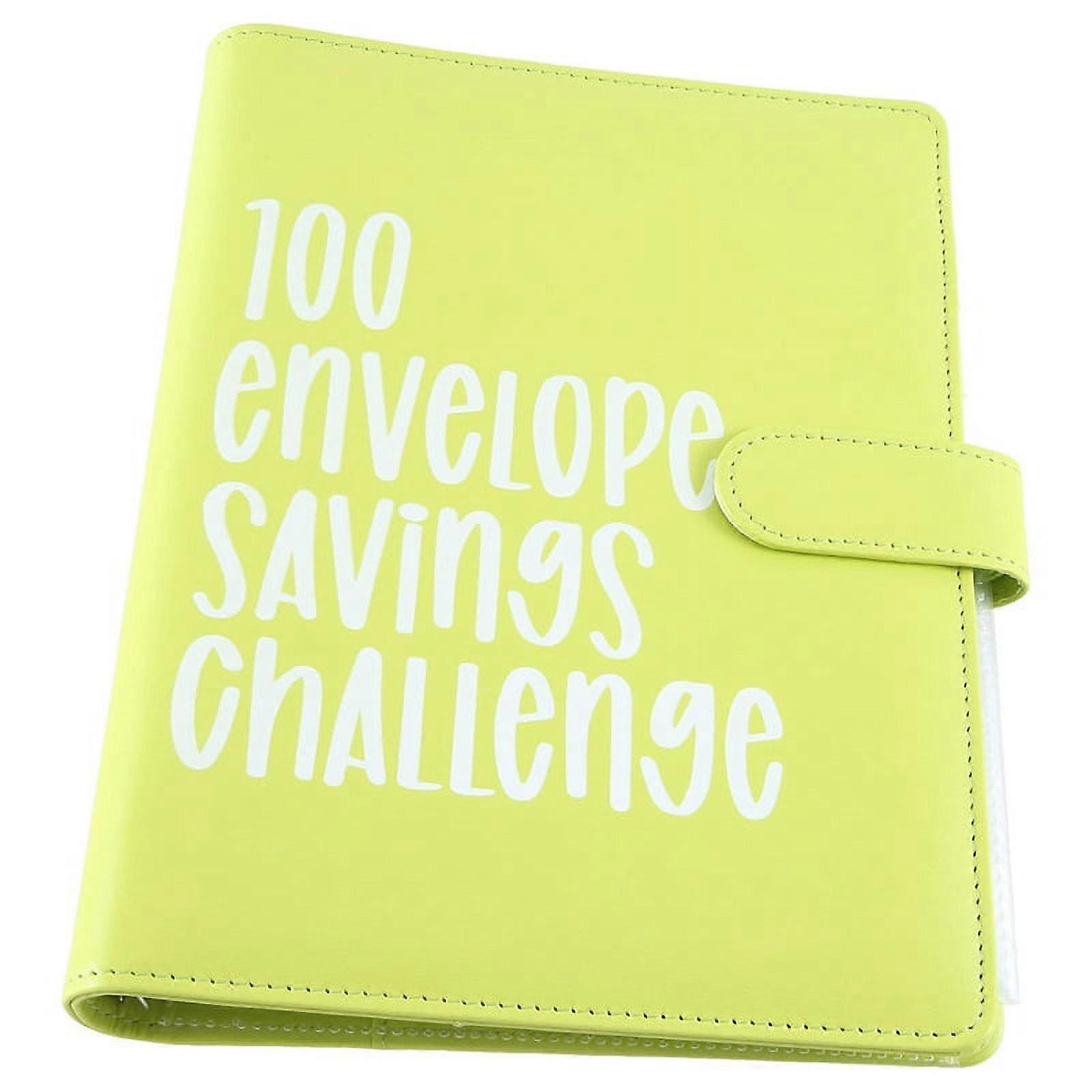 ckepdyeh 100 Envelope Challenge Binder, Savings Challenges Binder, Budget Binder, Easy and Fun Way to SaveMoney(Green)