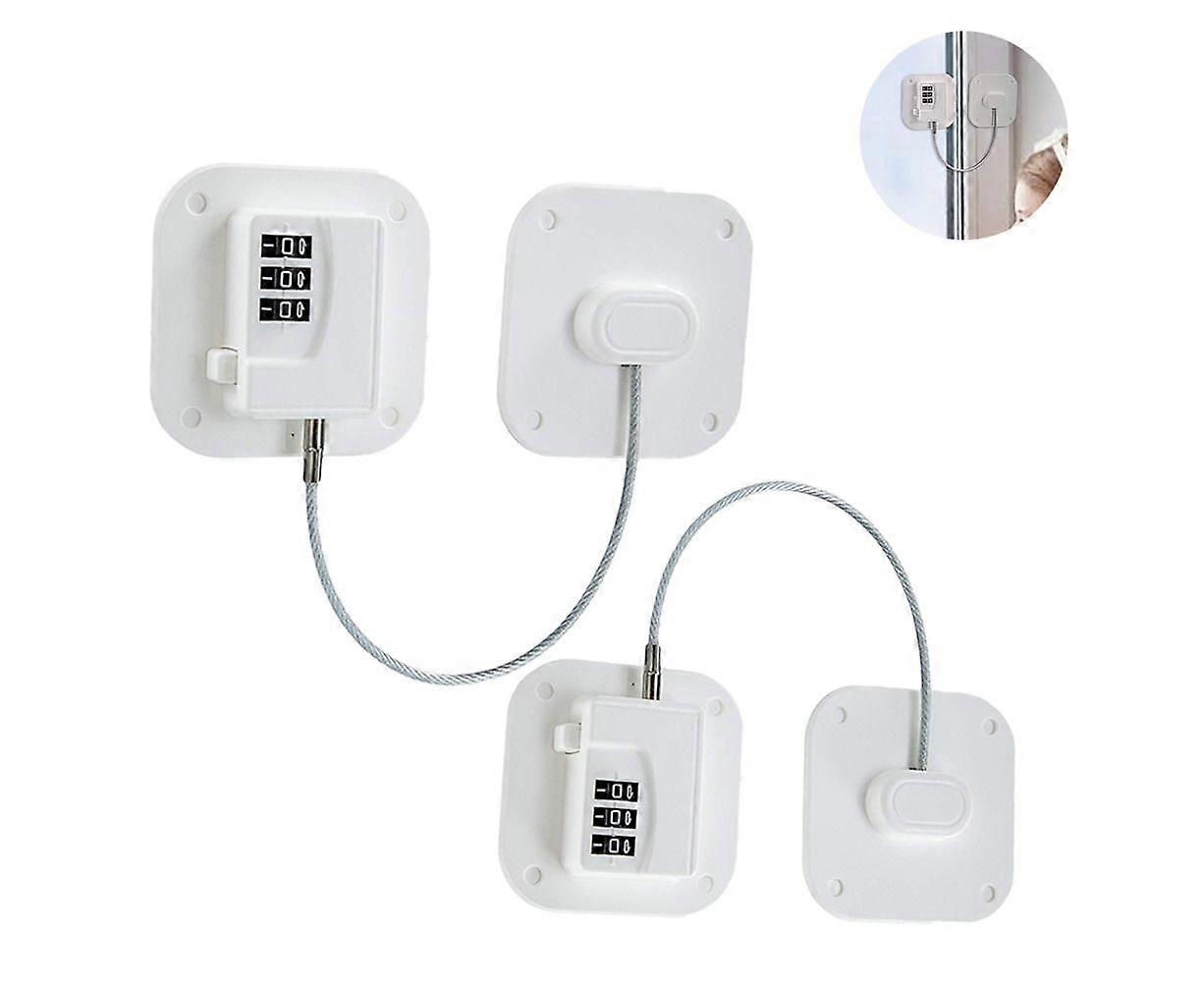 2 Pack White Combination Lock - Child/Baby Proofing Lock for Cabinets, Closets, Drawers, Window and More, Easy Install and Use