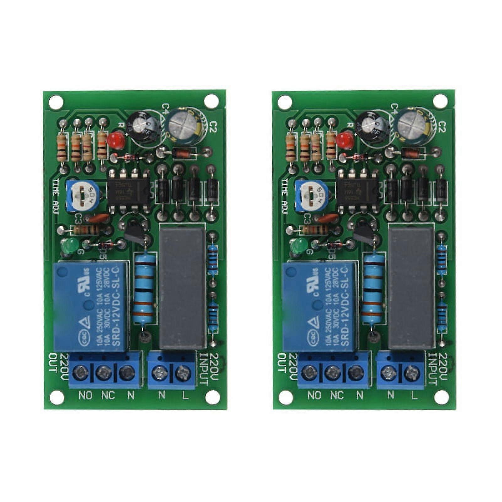2X 220V Relay Board, Power On, Time Delay, Circuit Module, Corridor Switch, Stair Light, D1B5