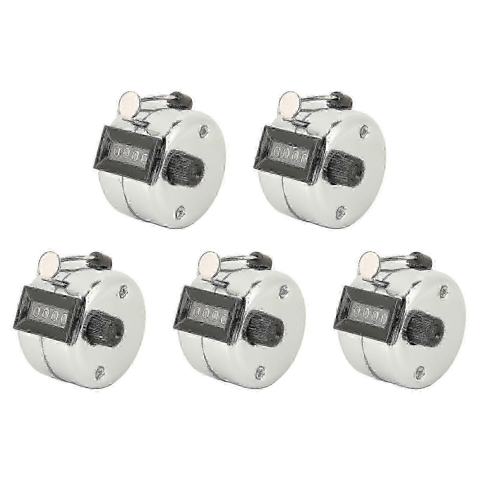 5 Pcs Clicker Counter 4 Digit Metal Case Accurate Hand Counters Clickers for School Sporting Events