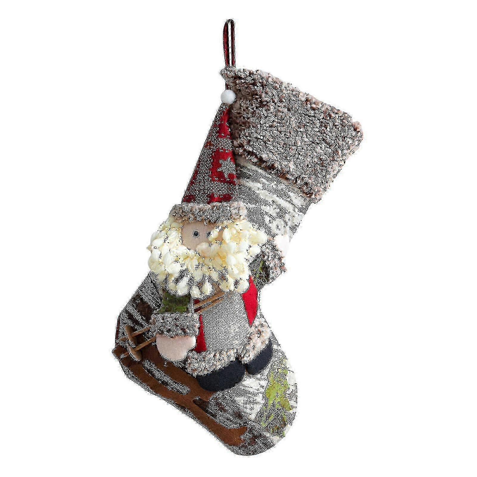 Christmas Tree Stocking - Decorative Candy Bag with Snowman Sock Gift