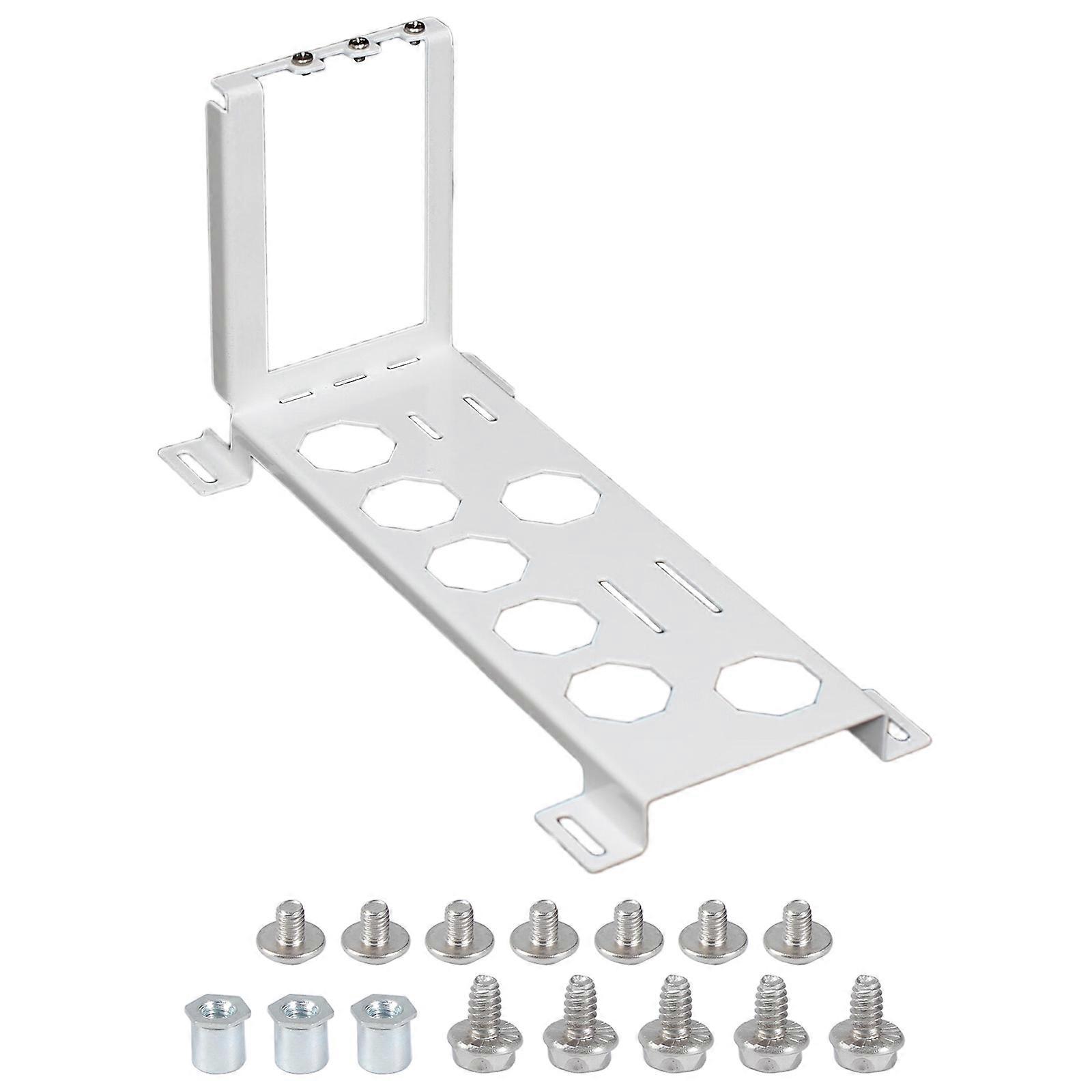 Computer Case Fan Mounted GPU Vertical Bracket Holder With Increased Cooling Efficiency  White
