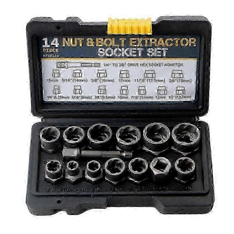 3/8" Locking Wheel Nut Remover Tool Set Stud Bolt Impact Twist Socket Extractor