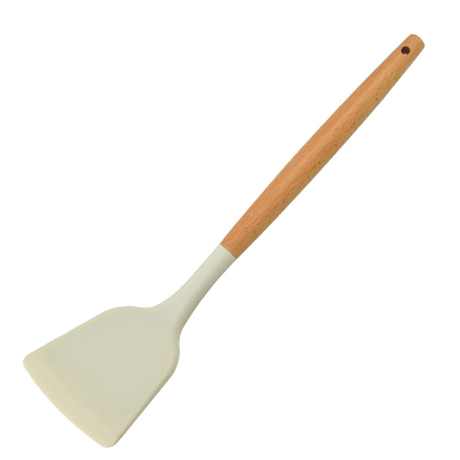 Silicone Spatula with Wooden Handle Heat Resistant Nonstick Cooking Scraper for Baking Mixing Stirring