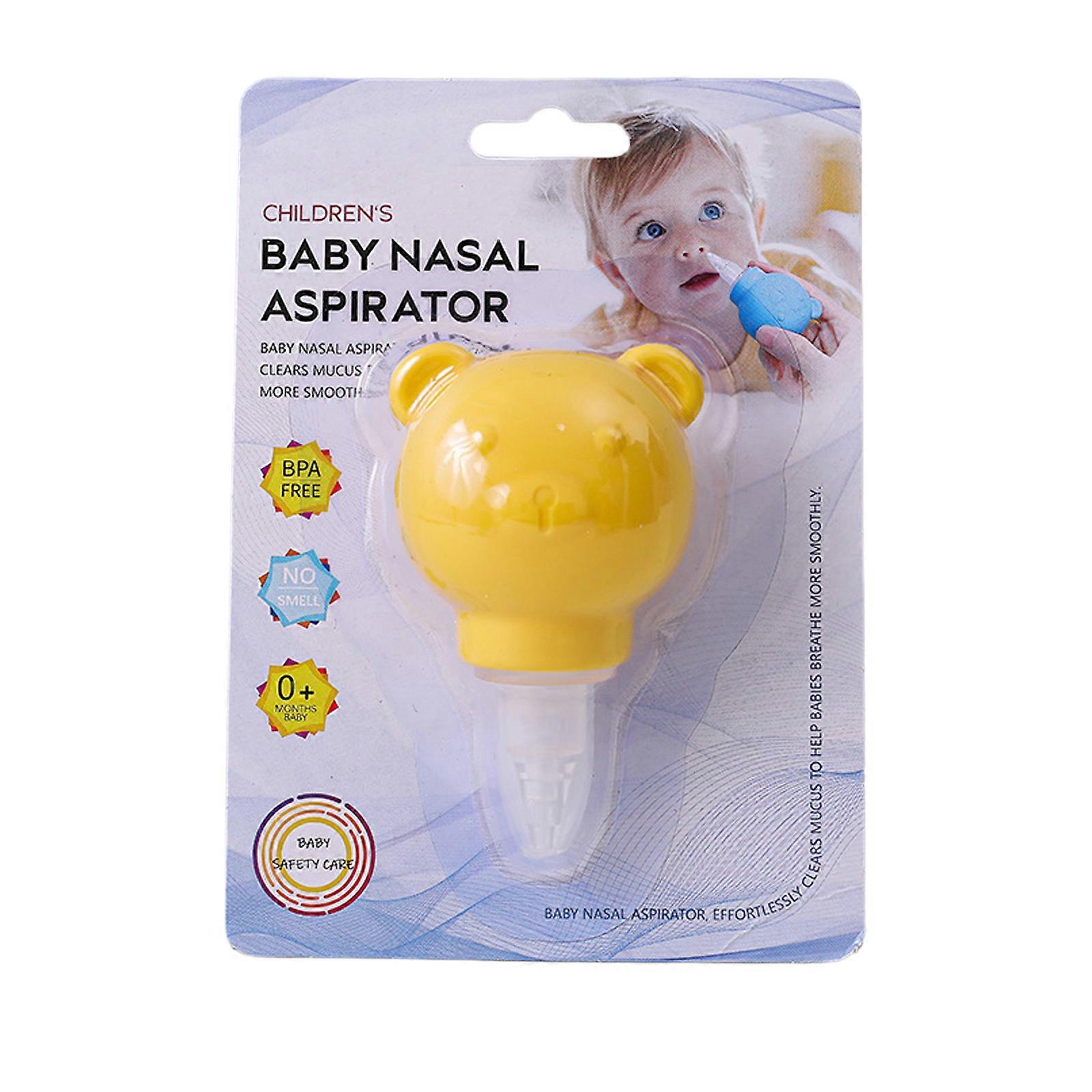 Handheld Baby Nasal Aspirator with Soft TPE Nozzle Quick Clean Structure Portable for Effective Infant Mucus Removal  Yellow