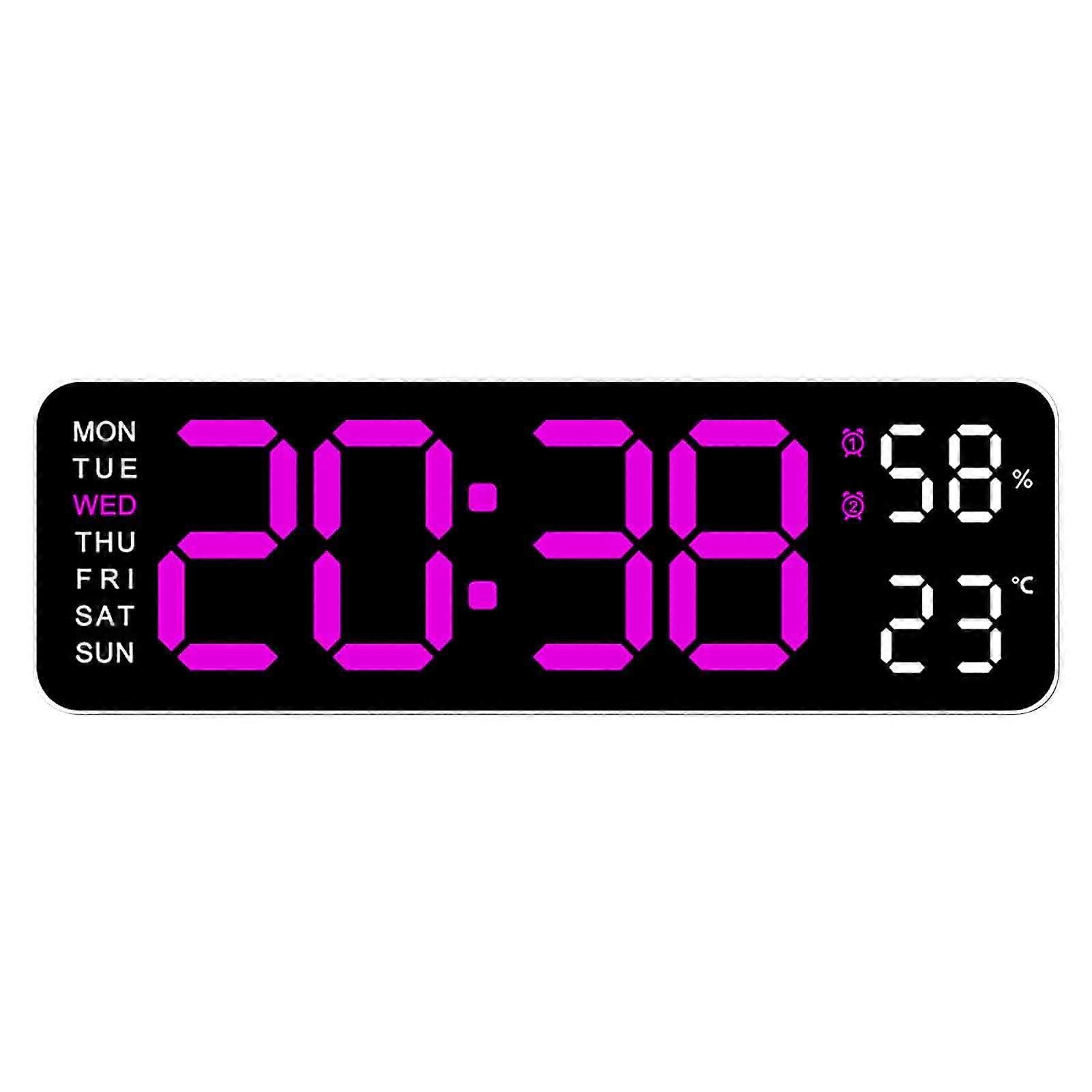 Yonrjhukm Electronic Clock Multi Functional LED Alarm Clock Temperature Jump Seconds Display Countdown Bedside Clock
