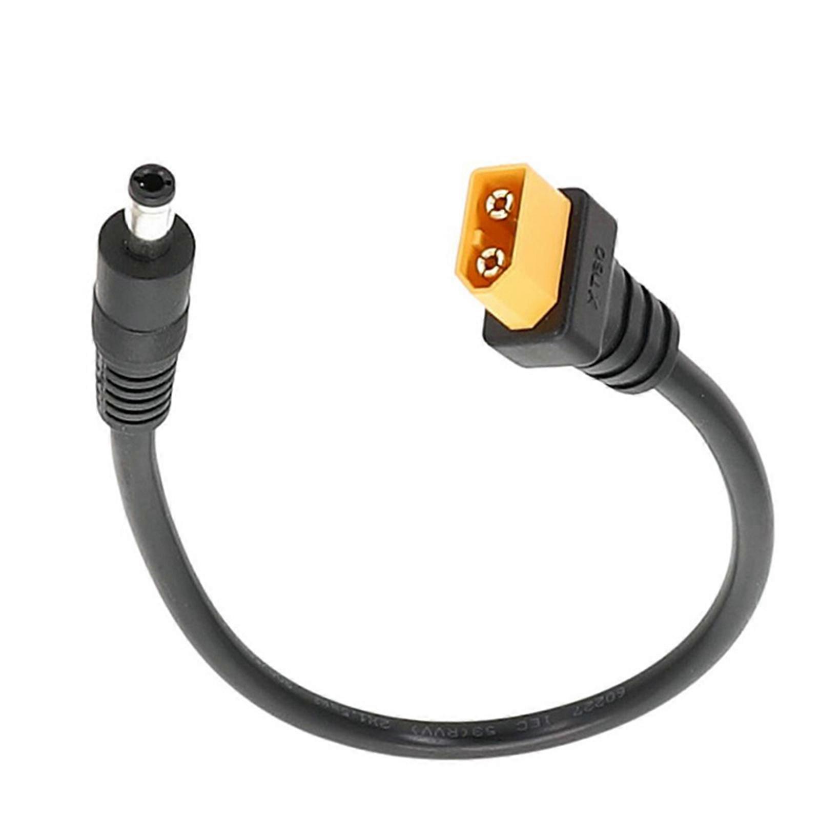 XT60/T Plug Bullet Connector to DC5.5x2.5mm Power 30cm Cable for Fly FPV Multirotor Field Repairs Apply Multicolor