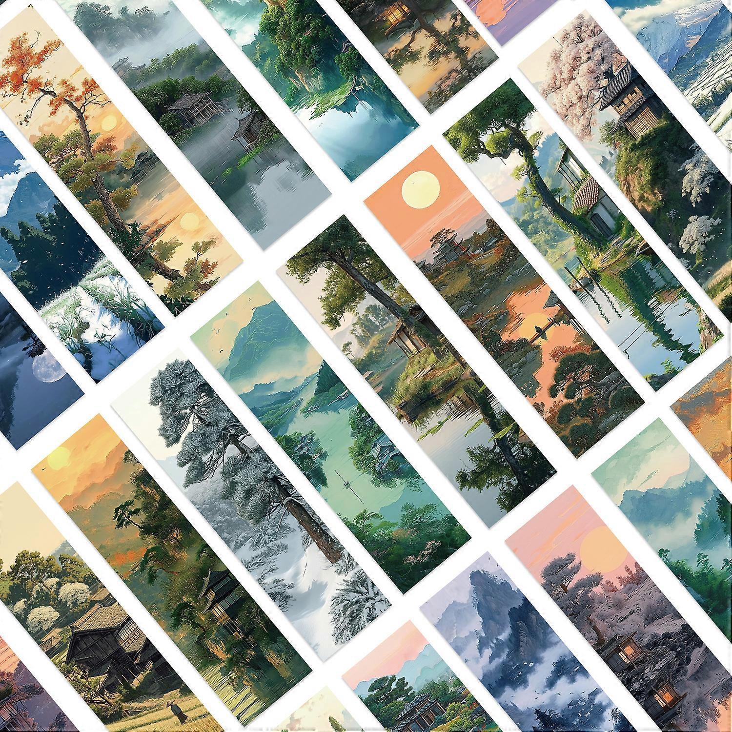 30 Lake and Mountain Scenery Bookmarks Series: Simple, Artistic, Creative, Instagram-worthy Reading Paper Bookmarks (DIY Available)