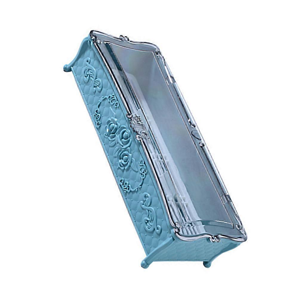 Utensil Boxes With Lids Tableware Storage Box Kitchen Storage Case Draining Design Blue 1Set