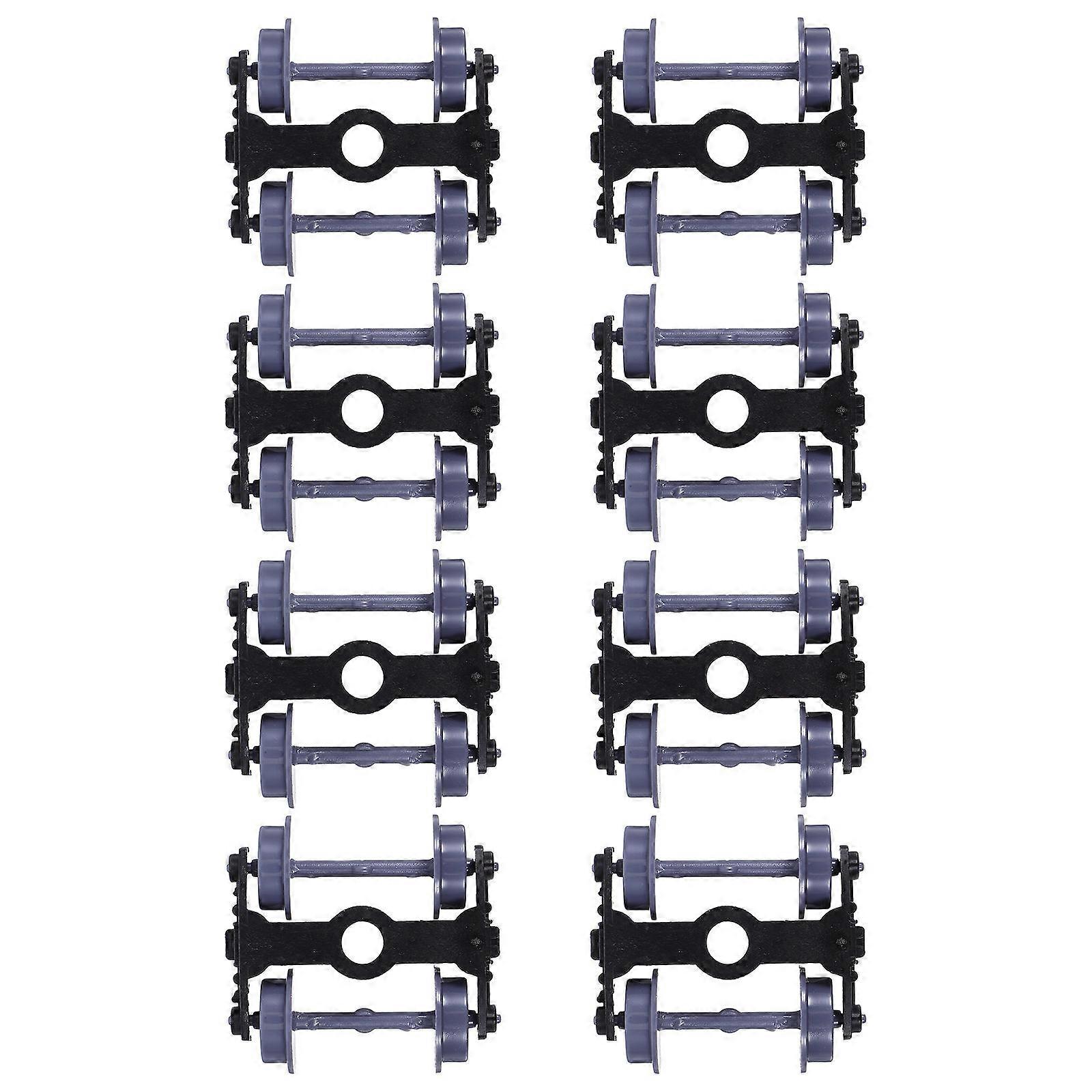 Fire Train Model Wheels for Crafting with 8Pcs Plastic Replacement Train Trucks