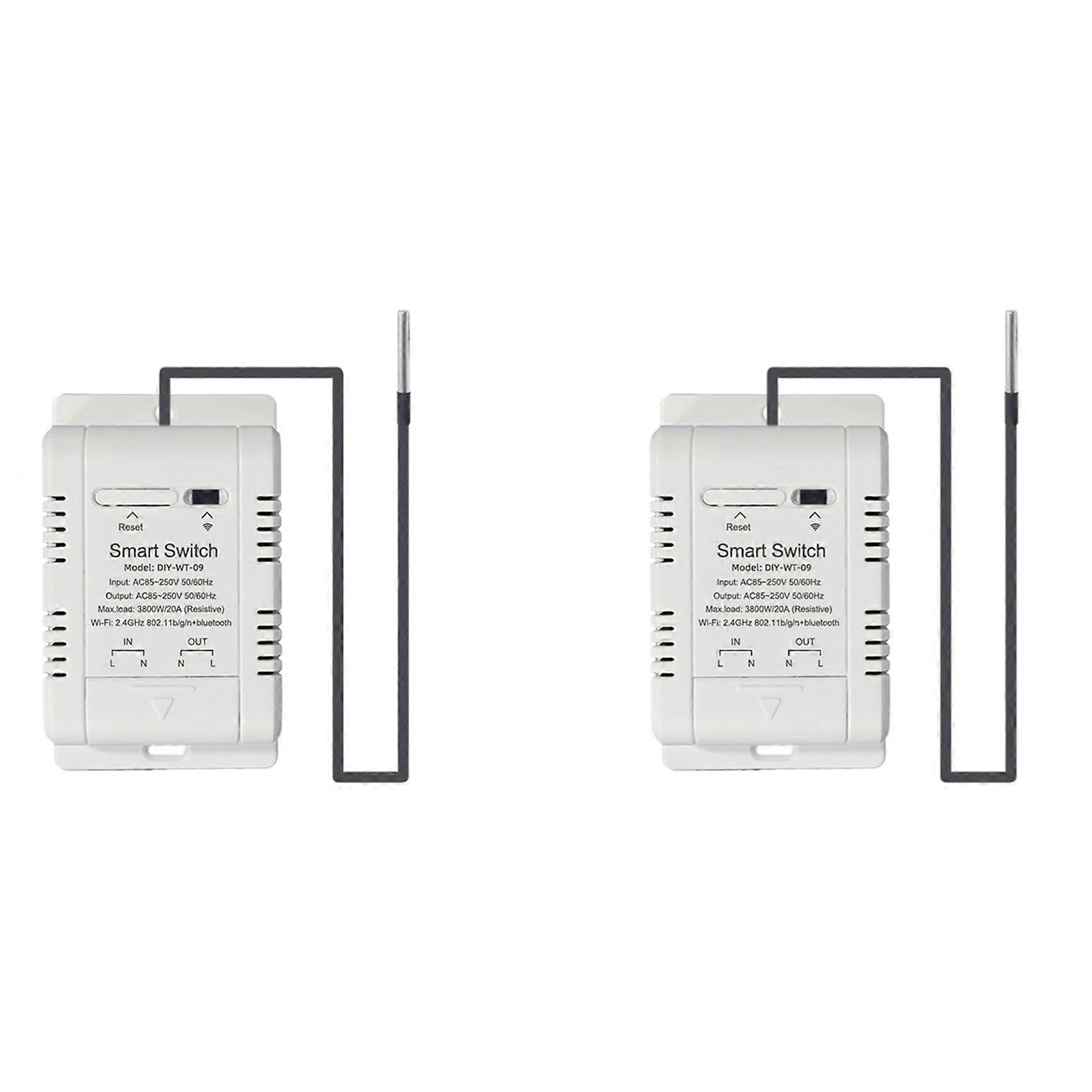 2X WiFi Temperature Switch with 1M Sensor EWelink Smart WiFi 20A Thermostat Temperature Switch Supports Voice Control