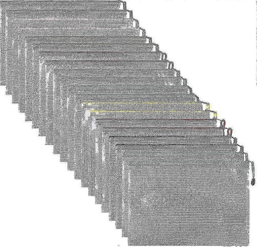 30 Pcs A5 Document Pouch / File Bag Plastic Pvc Mesh Zip Filing Cabinet Folder