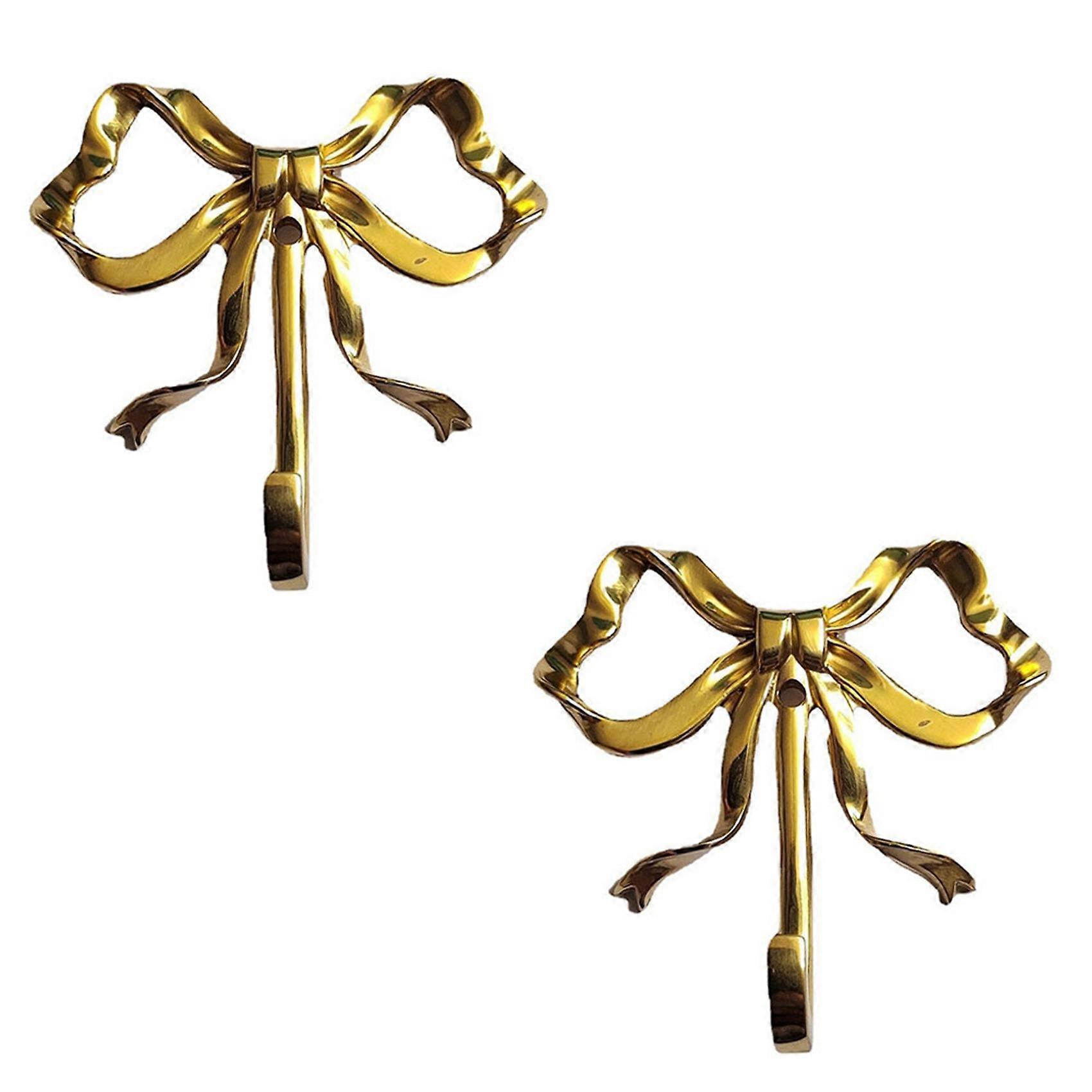 Bow Hook Single Hanger Gold Coat Hooks Bow Shaped Wall Hook,B