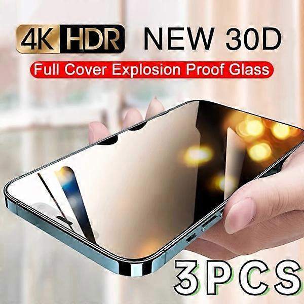 3pcs 9D Full Cover Tempered Glass for iPhone, compatible with 7 8 9 X XR 11 12 13 14 15 PRO MAX Plus - 2025 New Screen Protector