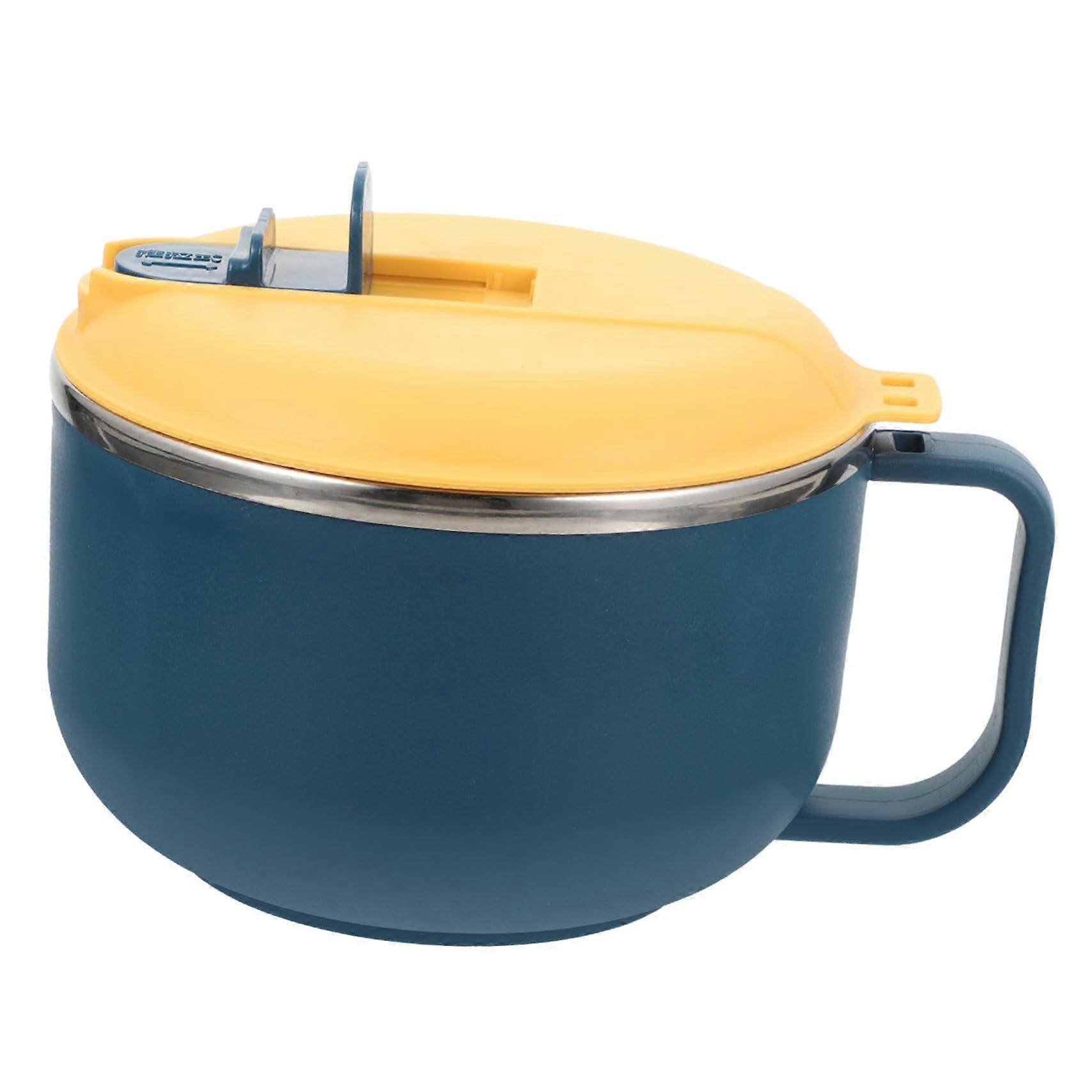 Large Stainless Steel Ramen Bowl with Lid and Handle for Soup, Noodles, and Meal Prep