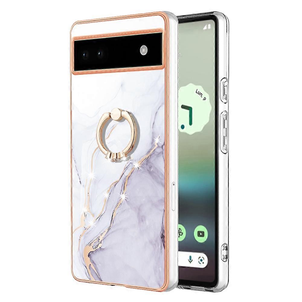 Electroplating Marble IMD TPU Phone Case with Ring Holder