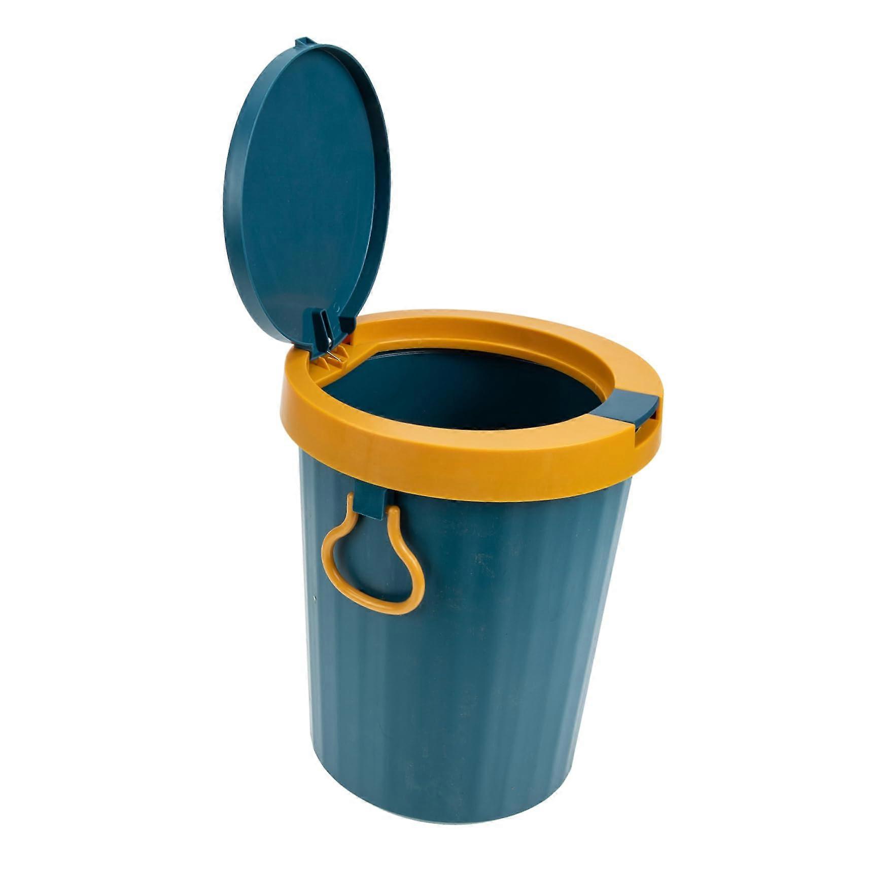 Small Trash Can with Lid, Durable Plastic Waste Bin for Kitchen and Office, Odor Control Design