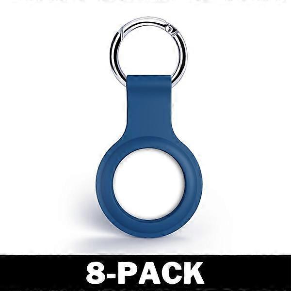Airtag compatible with Apple Case Silicone With Keychain Blue 8-Pack