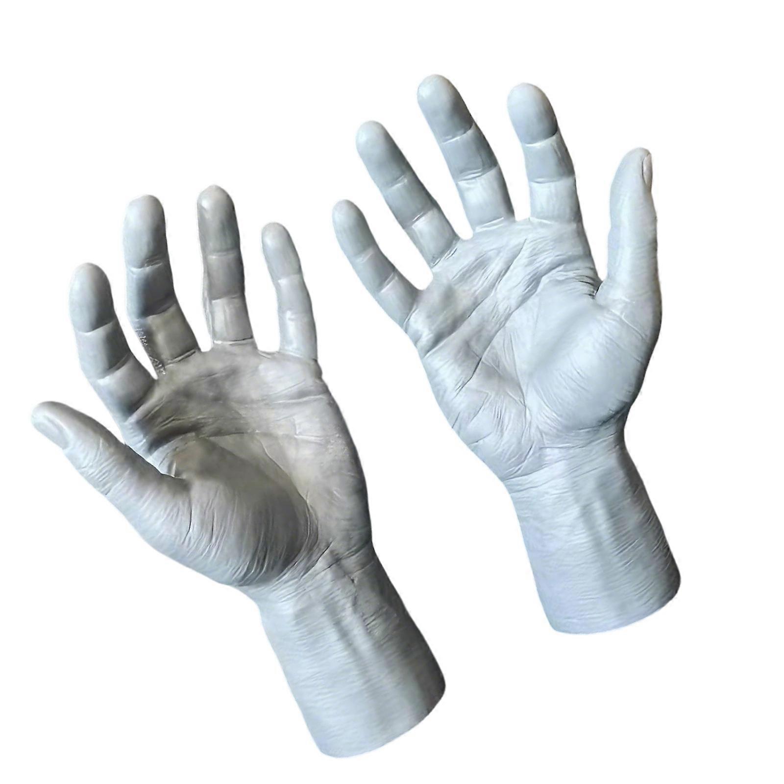Multifunctional PVC Hand Mold for Retail Display Realistic Texture PVC Construction Easy Cleaning Portable Design  Gray