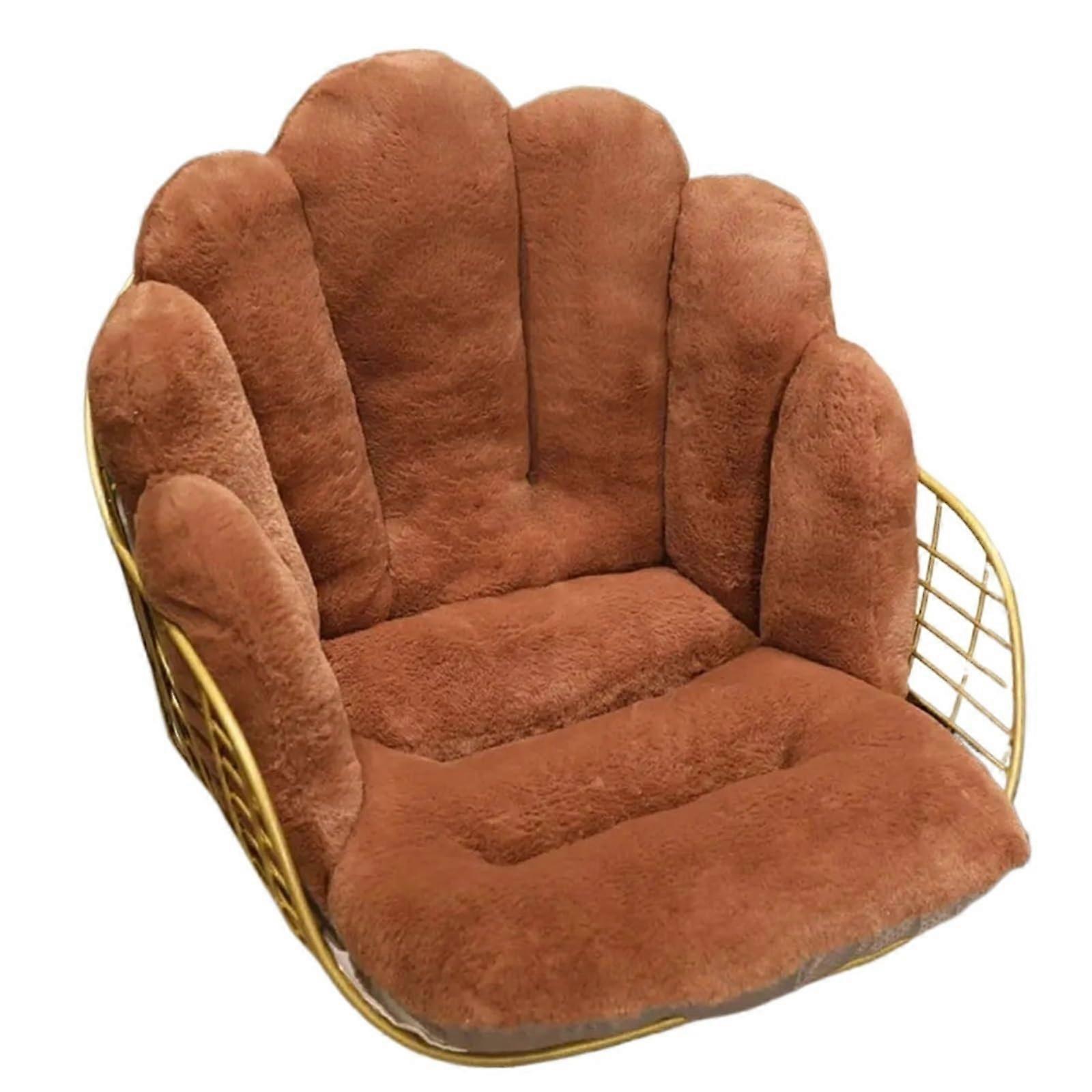 Palm Shaped Lumbar Support Pillow for Office Chair with Breathable Soft Fabric and Thick Filling Coffee