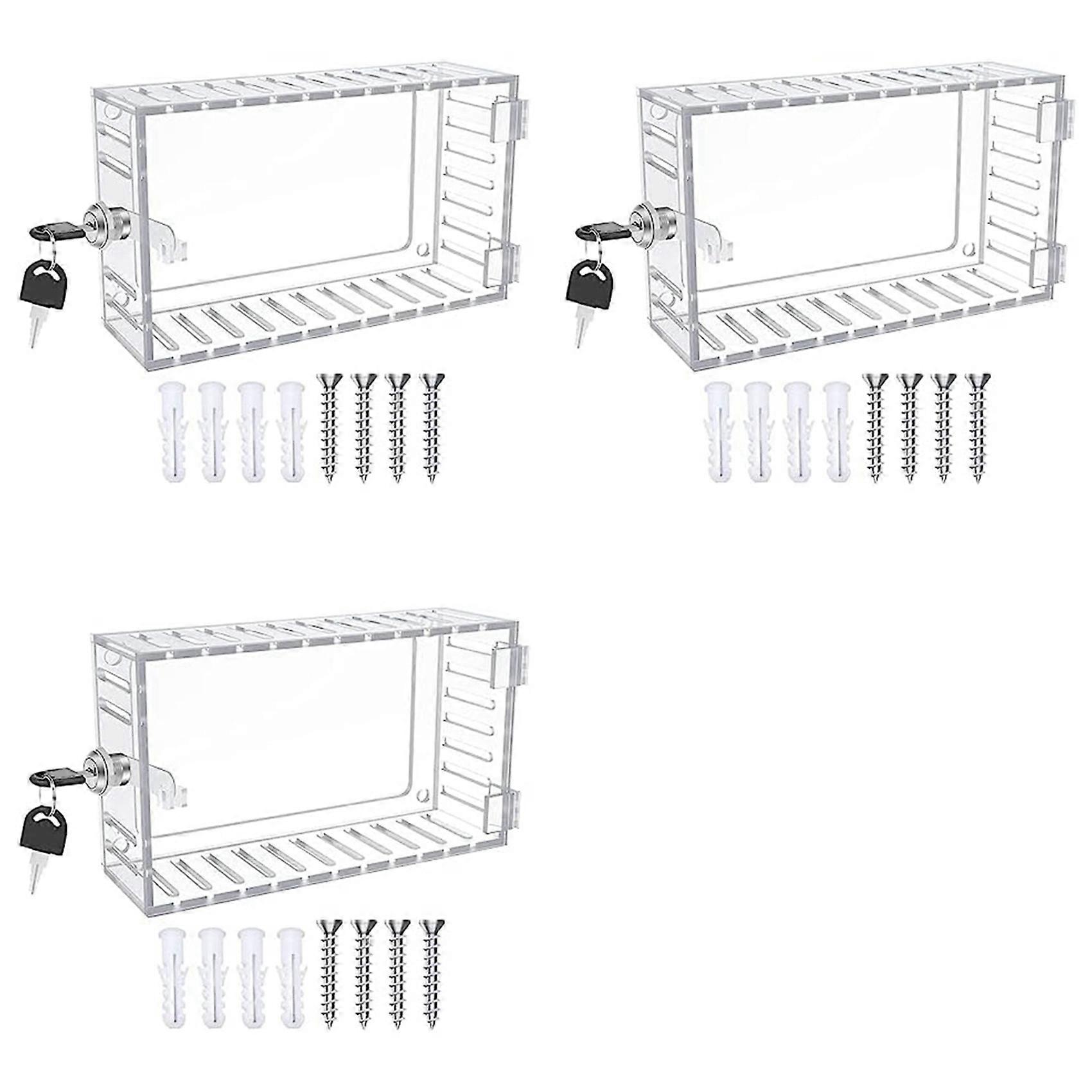 3X Universal Thermostat Guard with Lock Universal Combination Lock Box Transparent Acrylic Thermostat with Safety Lock