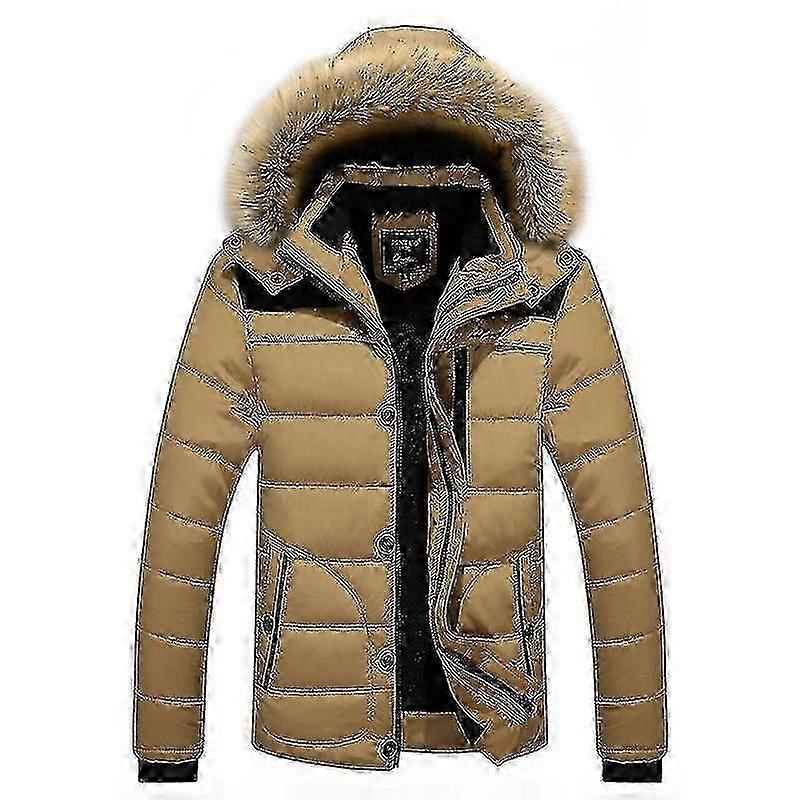 Puffer Coat for Men with Hood, Winter Warm Thickened Jacket