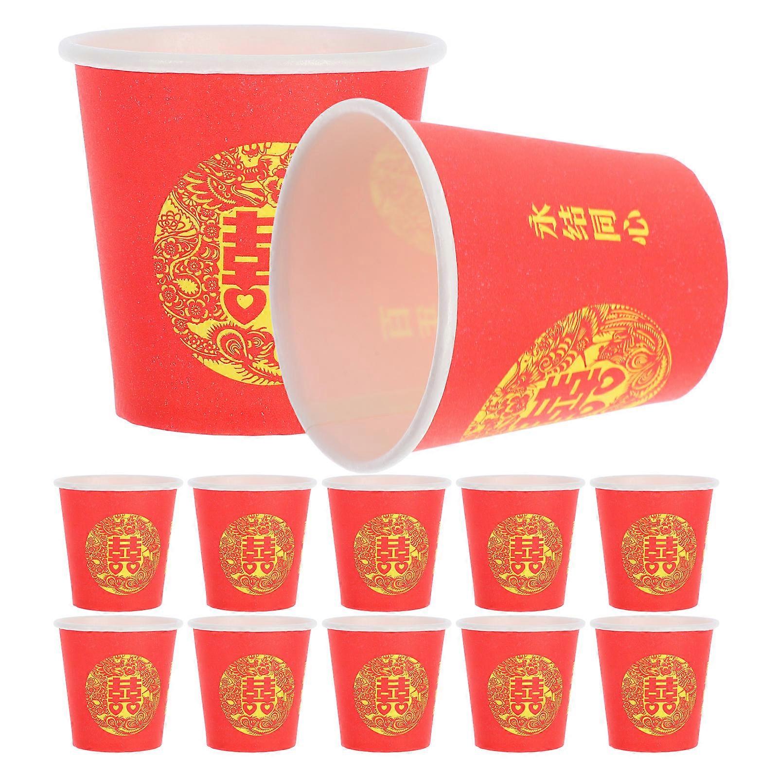 Paper Cups for Wedding with Xi Character Design for