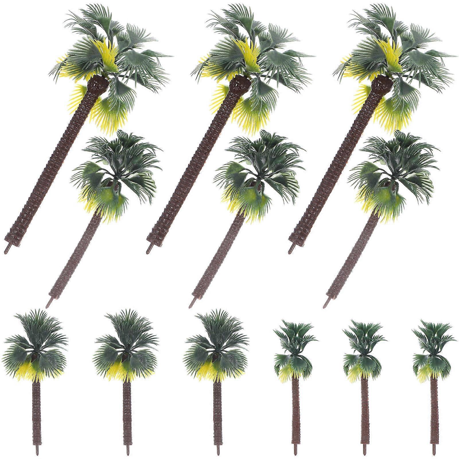 Scenery Model Tree Palm Tree Model for Decoration 24Pcs Plastic Collection