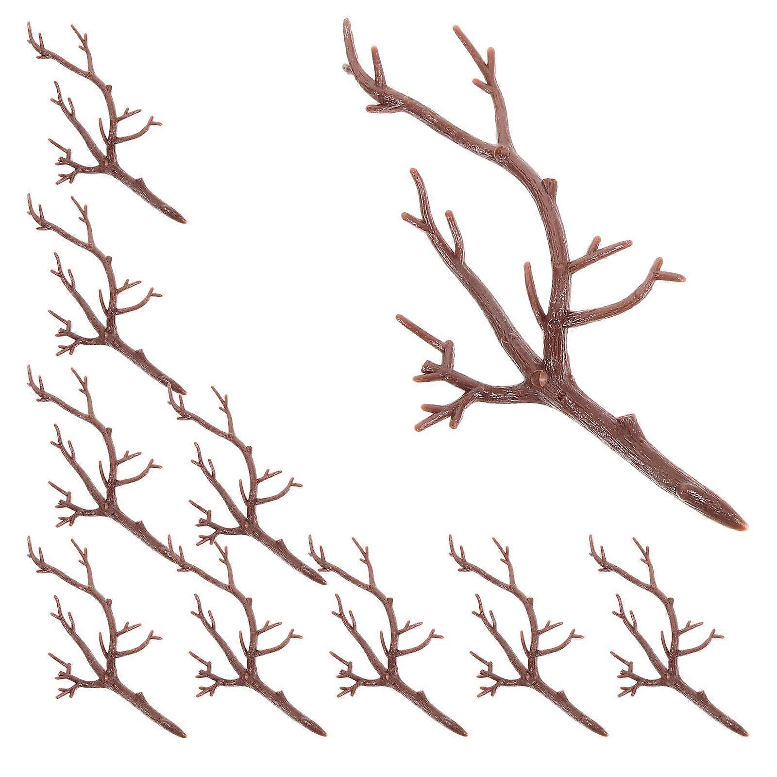 Artificial Antler Branches Plastic for Decoration 30Pcs Coffee Color Craft Branches