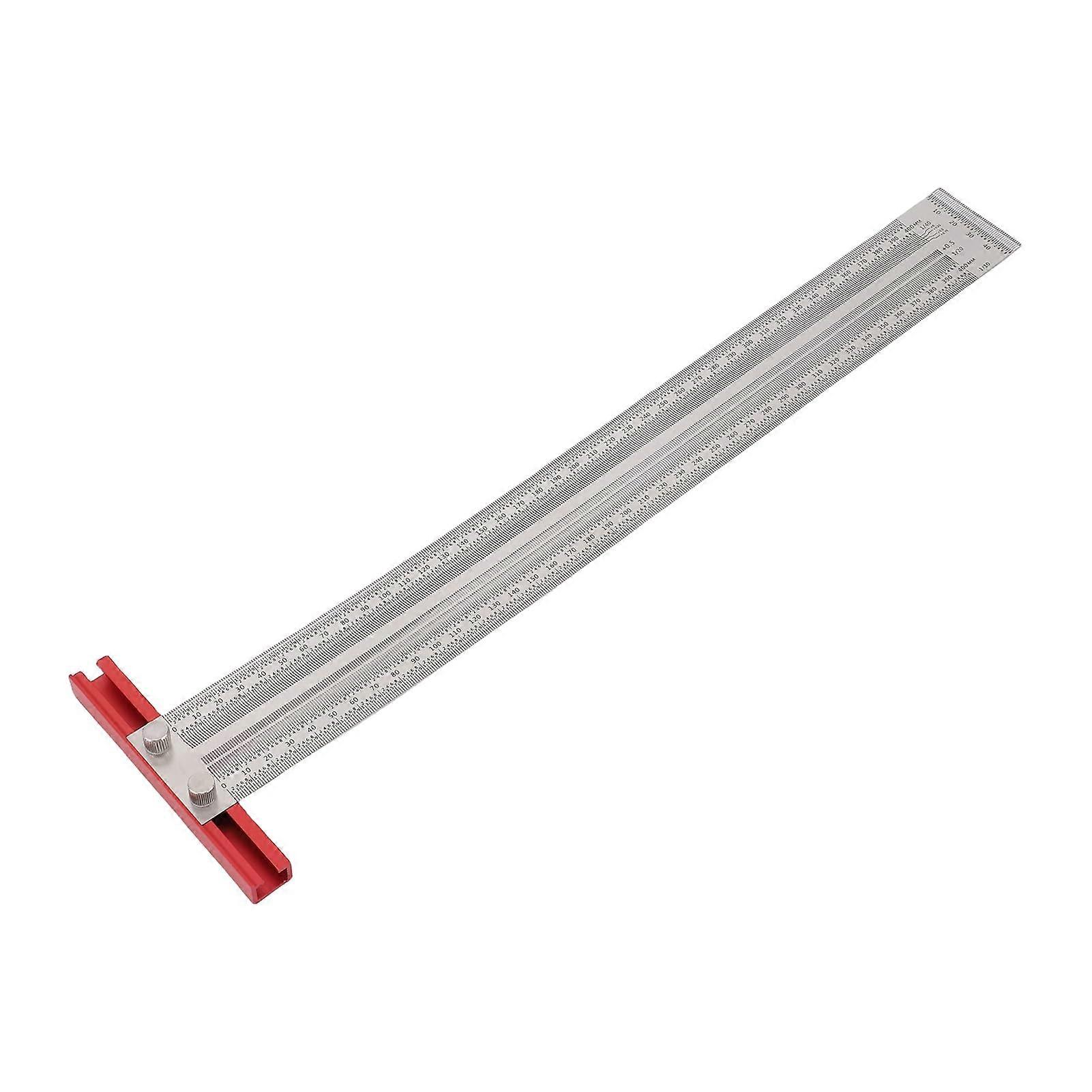 T Type Stainless Steel Marking Ruler 400mm  Precision Woodworking Measuring Tool