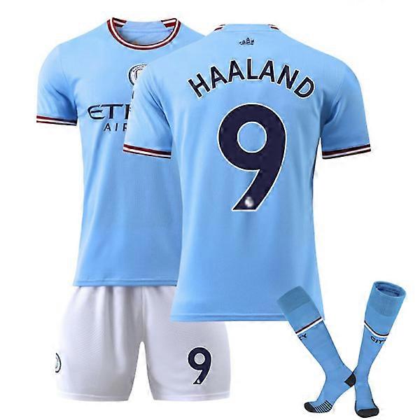 Maillot domicile enfant Manchester City 22-23, n° 9 Haaland 1[ee] 6-7 ans