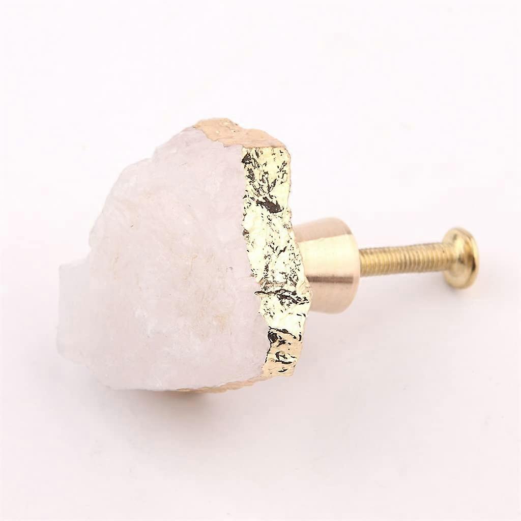 Agate Drawer Handles Natural White Crystal Cabinet Knobs Unique Stone Design for Furniture