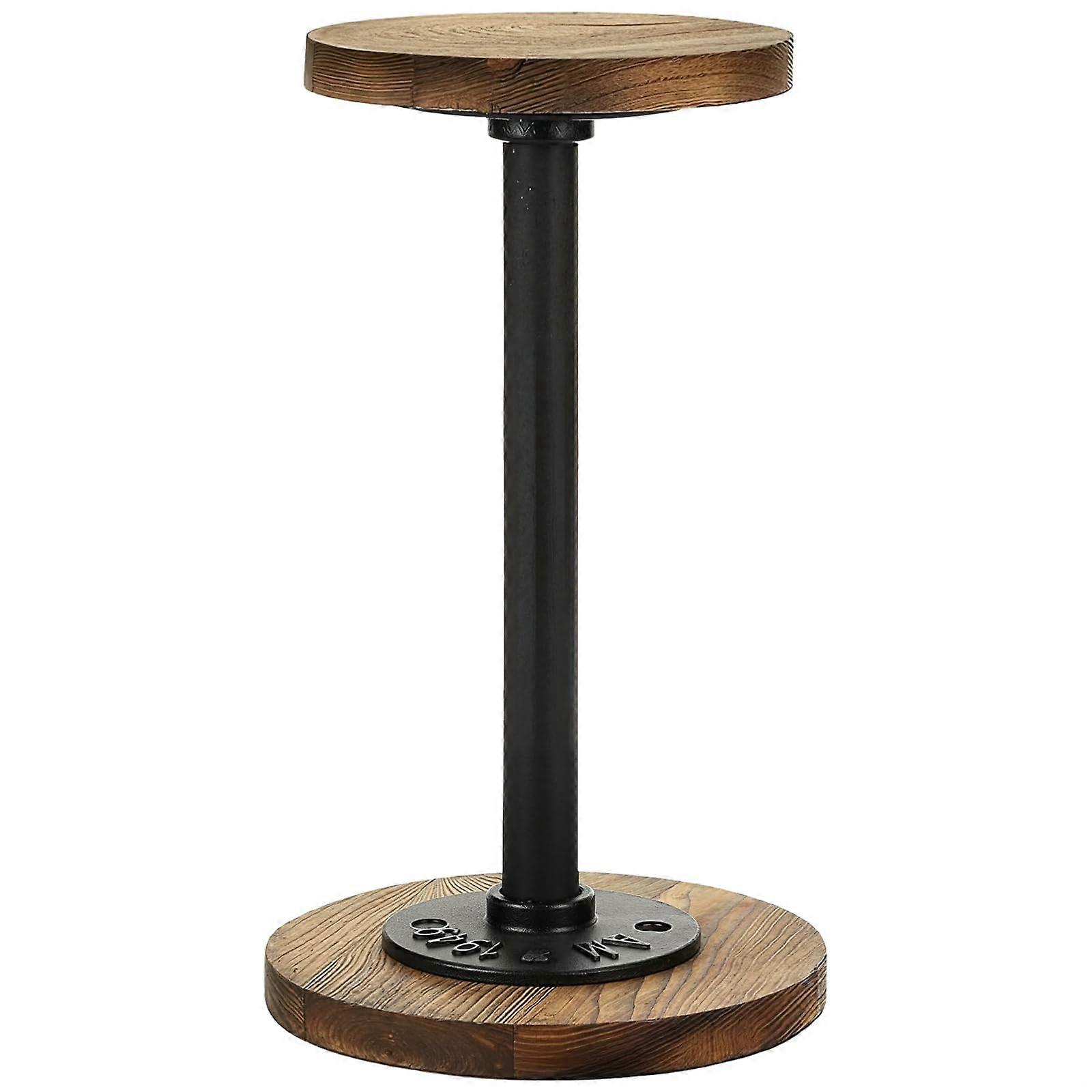 Vintage Wooden Hat Stand with Sturdy Metal Support for Home and Store Display, 9.1 in