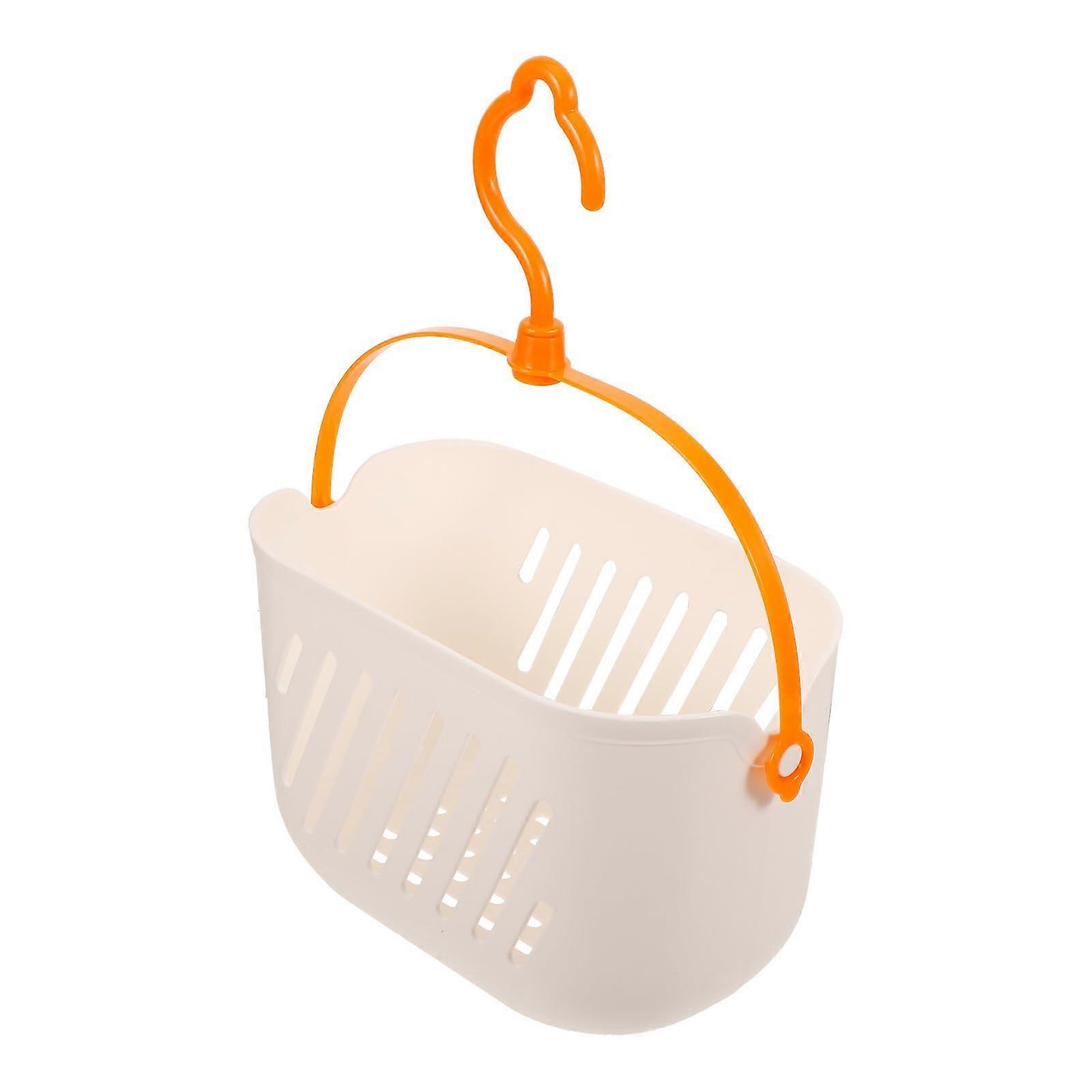 Hanging Shower Basket Bathroom Storage Organizer NoDrill PP Caddy with Rotatable Hook