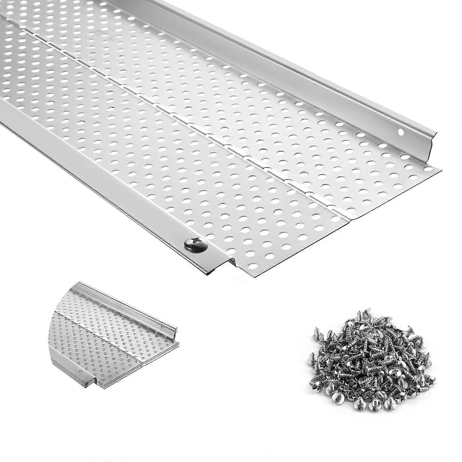 5 Inch Aluminum Gutter Guard 13 Pack 52ft Leaf Filter Roof Rain Protection Screen with Screws